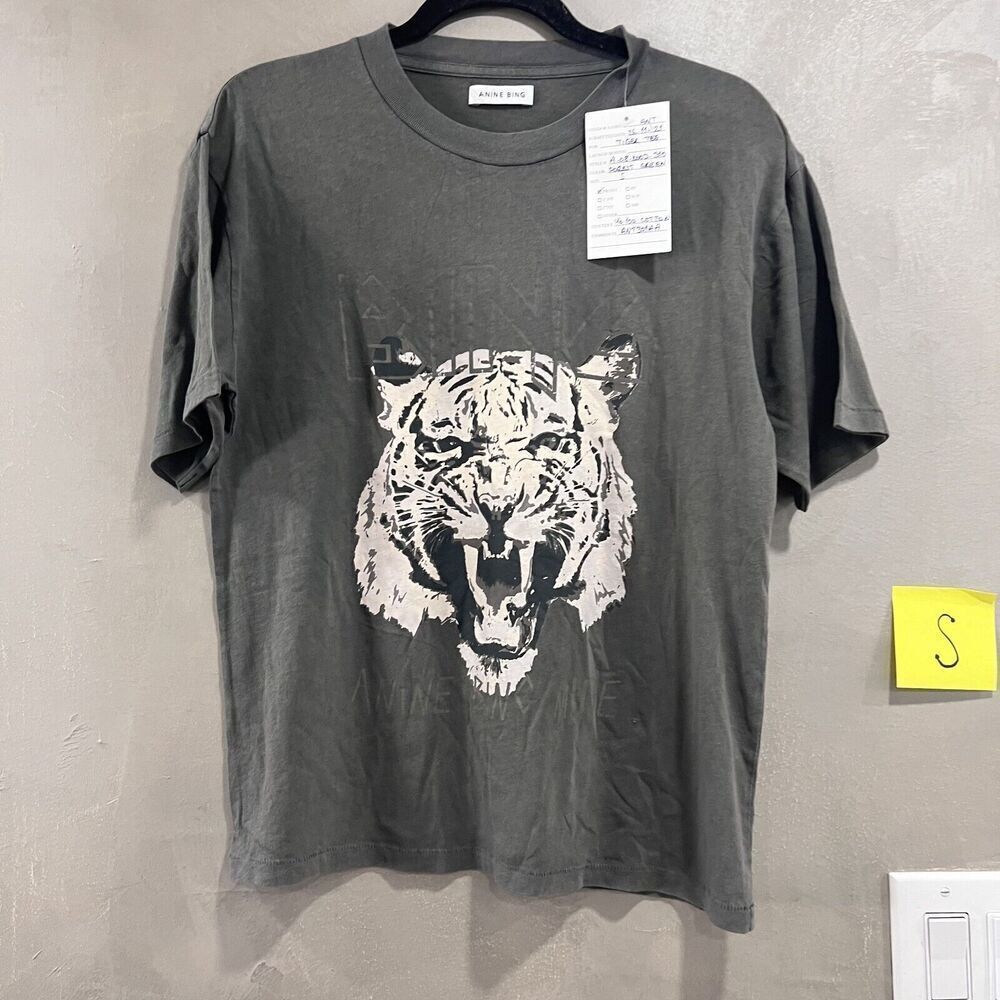 Anine Bing Tiger Tee Forest Green Small Sample NEW